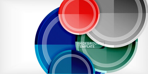 Obraz premium Abstract background - multicolored circles, trendy minimal geometric design, vector illustration