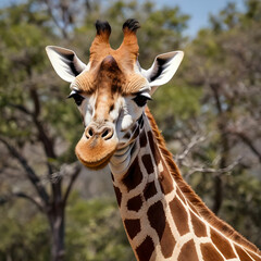 Fototapeta premium giraffe pic with whit background