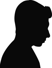 a boy head silhouette vector