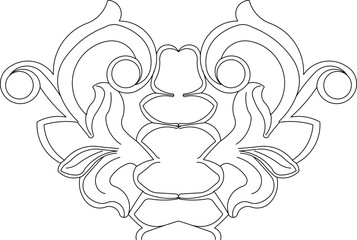 Sketch vector illustration silhouette design ornate painting decoration ornament abstract modern classic vintage ethnic floral traditional 