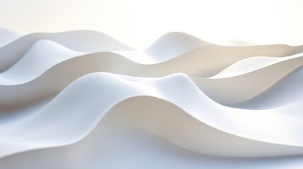 3d abstract wavy white background. smooth wallpaper