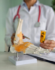 Joint pain medicine and painful injury or arthritis medicine symbol for healthcare and treatment....