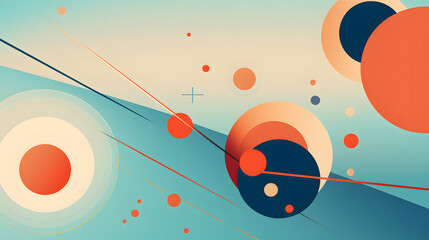 Obraz premium Bright and Playful Abstract Circles on Gradient Background