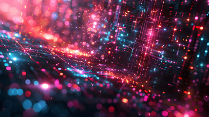 Fototapeta premium Abstract AI-generated background with digital shapes, futuristic elements and patterns. Concept of future technologies and artificial intelligence