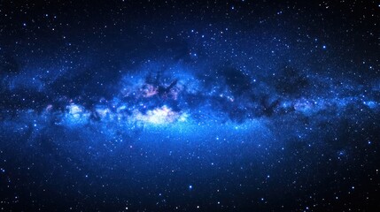 Endless starry sky with different intensities of starlight, distant galaxies visible as faint clusters of glowing stars."