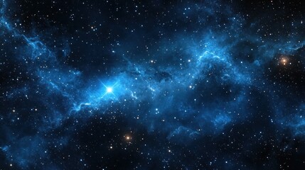 Expansive night sky with glowing stars scattered throughout, the darkness of the atmosphere accentuating the faint starlight."