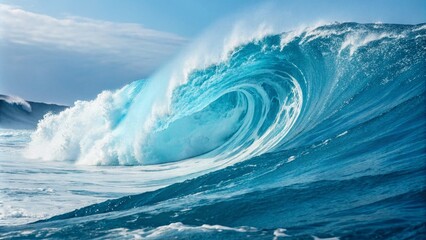 Abstract Blue Wave Patterns: Fluid and Modern Art Background for Architectural Photography and Design Inspiration