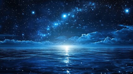 Night sky lit up by an endless array of stars, the serene glow of each star adding to the quiet beauty of the scene."