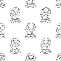 circus lion seamless pattern