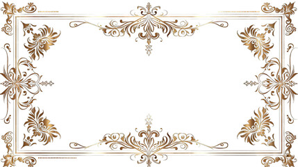 Luxury golden rectangle corner certificate board Cutout PNG Isolated on Transparent Background Generative AI