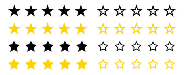 Stars icin. Star rating vector isolated icon. Customer service rating. Rating satisfaction. Vector illustration