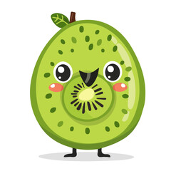 Simple flat 2D icon kiwi isolated on transparent background, vector, flat design, animation design, vector, flat design, animation design, simple flat 2D icon, clipart