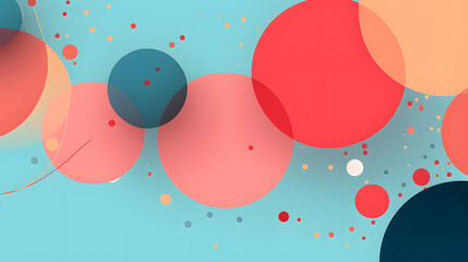 Abstract Geometric Art with Colorful Circles and Gradient Background