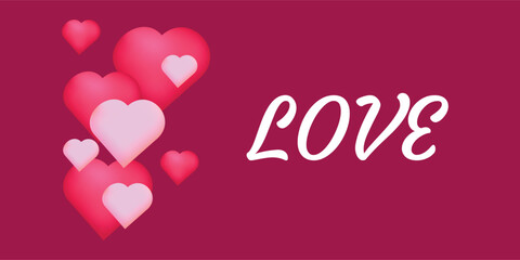 Valentine's Day card. Romance greeting banner for web design, print. Vector illustration.