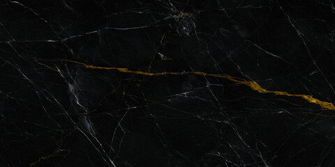 Black marble with golden curly veins, black marble natural pattern for background,black and gold, black and yellow marble