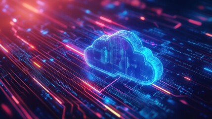 Cloud Computing Abstract Digital Illustration