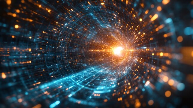A powerful image representing quantum supremacy, where quantum computers outperform classical supercomputers in complex tasks.