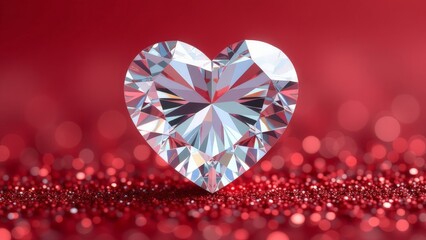 Fototapeta premium Valentine card with diamond heart.