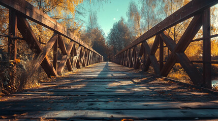 
Triangle technique captures sturdy bridge in daylight.