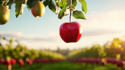 Explore the dynamics of gravity with a suspended apple in nature