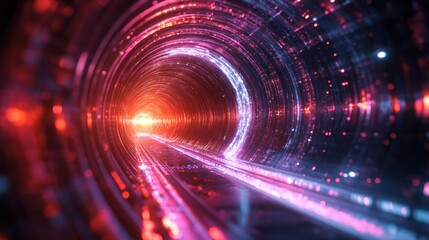 Obraz premium A futuristic depiction of quantum teleportation, illustrating the transfer of information instantaneously across distances.