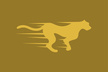 Cheetah running fast silhouette vector