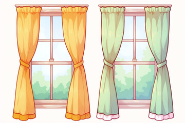 Charming Window with Pastel Curtains