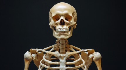 A comprehensive view of skeletal anatomy, showing the complete human skeleton and its role in providing structural support and protection.