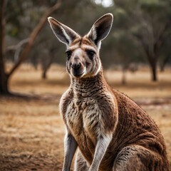 Fototapeta premium kangaroo pic with whit background