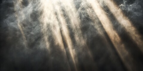 Fototapeta premium Light beams shining through smoke