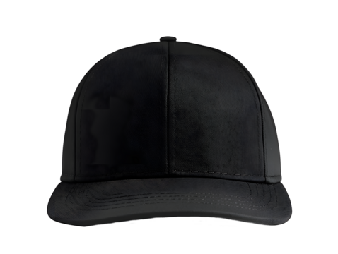 Snap Back Hat Mockup in Black, Baseball Cap Isolated on White Background