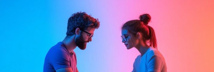 Teacher, student in classroom; smile, learning, pastel palette, exam preparation 