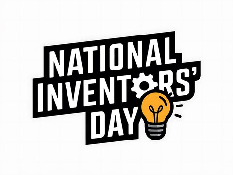 National Inventors' Day with a Lightbulb and Gear Icon