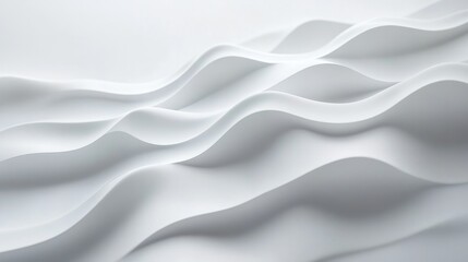 Obraz premium 3d abstract white wavy smooth background