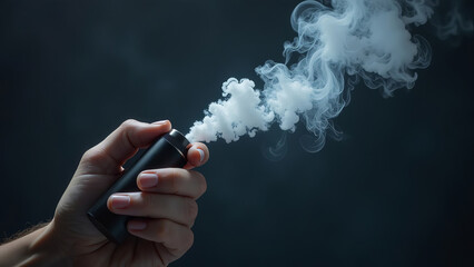 Vape in the hands of a smoker.