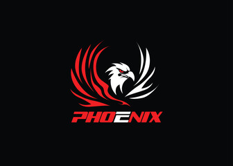 phoenix logo design vector silhouette illustration