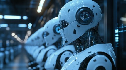 Fototapeta premium AI systems analyzing datasets for real-time insights and automation of complex tasks