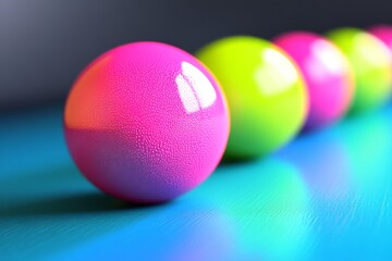 Vibrant Neon Bouncing Balls Display