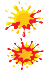 splash, vector illustration for your design and graphic style with color yellow and red 