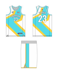 Basketball Jersey Template Design. Basketball Uniform Mockup Design. Professional Basketball Kit Design Template. Custom Basketball Jersey and Shorts Template Set.
