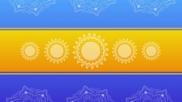 Makar Sankranti Blue Horisontal Background with Kites