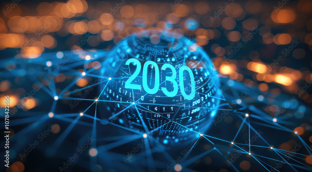 Aufkleber 2030 vision concept. with text 