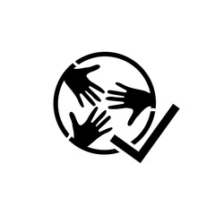 Teamwork Business Vector Logo Design Template Icon.