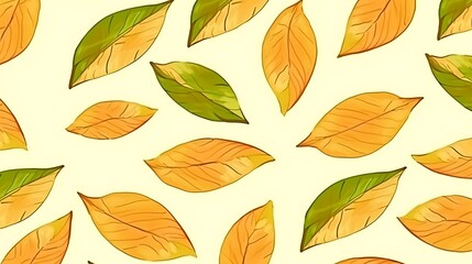 Obraz premium A Colorful Pattern of Yellow and Green Leaves