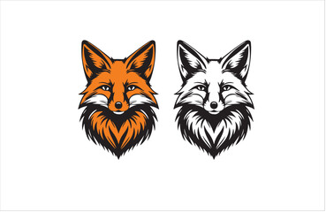 Red fox silhouette art vector illustration