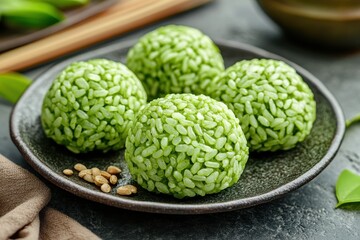 Obraz premium Chinese sweet rice ball Qingming festival treat