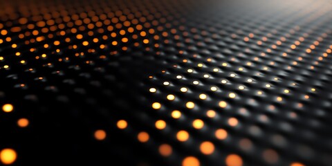 Smooth black surface with glowing dots