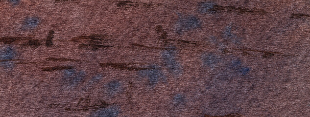 Abstract art background dark brown colors. Watercolor painting on canvas with blue soft gradient.
