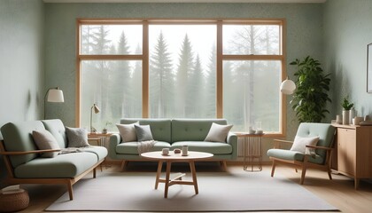 Fototapeta premium Scandinavian living room interior design zoom background,Doodle Galaxy patterned wallpaper graphics