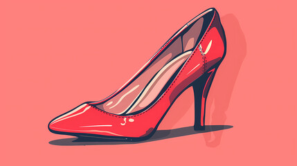 Pop art illustration of a pair of high heeled shoes